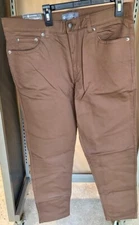 NEW!! Member's Mark Men's Logan Brown Tile 5-Pocket Slim Fit Pants #606