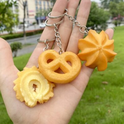 3Pcs Children Toy Cute Gift Food Cookie Keychain Backpack Pendant Biscuit Model