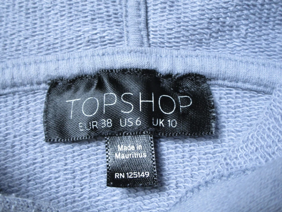 TopShop Moletom com Capuz Feminino 6 Cinza Suéter Pulôver Manga Longa Desgastado Conforto Top - Imagem 3 de 4