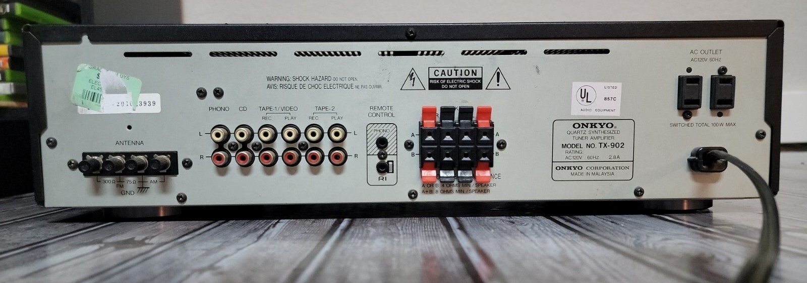 Onkyo TX-902 Quartz Synth'd Tuner Amp R1 Stereo Home Theater System  *TESTED*
