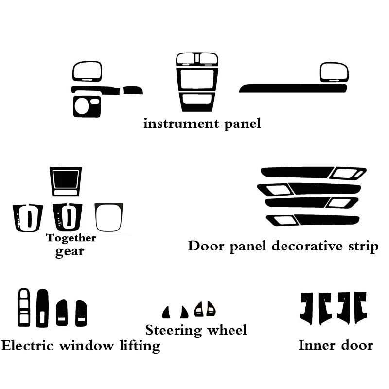 For Volkswagen Golf 6 2008-13 5D Carbon Fiber Pattern Interior DIY Trim Decals - Imagem 2 de 4