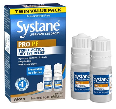 SYSTANE PRO PF TRIPLE ACTION DRY EYE RELIEF TWIN PACK NEW 01/2028 FREE SHIPPING
