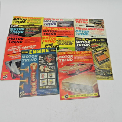 1966 MOTOR TREND MAGAZINE LOT OF 11 ISSUES RACING PERFORMANCE CARS CUSTOM REPAIR