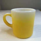 Vintage FIRE KING WARE  Yellow Ombré Fade Milk Glass Mug Coffee Cup USA