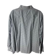 Claiborne Stretch Mens XXL Grey Textured Long Sleeve Button Down Shirt Cotton