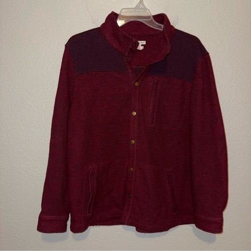 Carbon2Cobalt Men’s Size Large Burgundy Snap Jacket Textured Sweater Coat - Picture 7 of 7