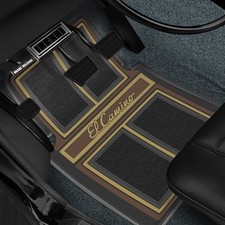 For Chevy El Camino 59-87 1st Row Saddle Floor Mats w "El Camino" Logo