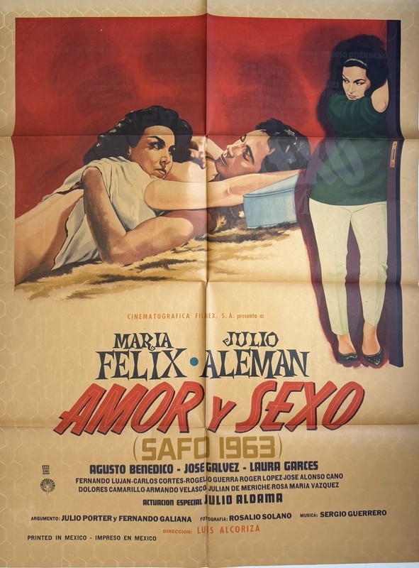 MARIA FELIX AMOR Y SEXO JULIO ALEMAN MEXICAN MOVIE POSTER 1963