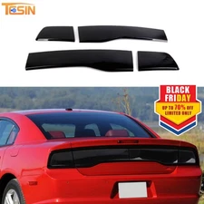 4x Smoked Rear Taillight Guards Cover Trim For Dodge Charger 2011 2012 2013 2014