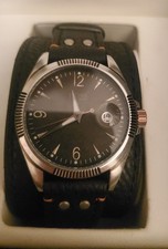 Hugo Boss Leather Band Anolog Wristwatch In T...