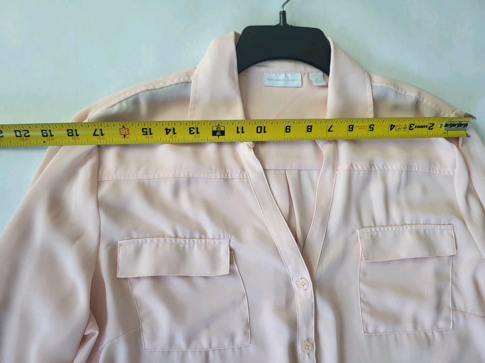 New York And Company Bottom Up Shirt Pink Size XL