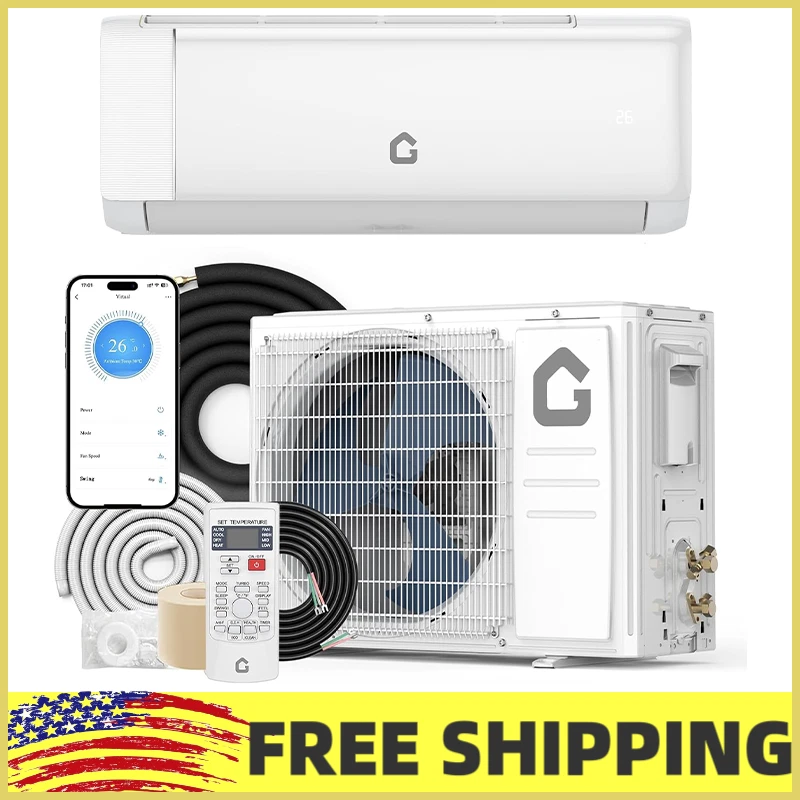 JUSTSMART 9000 BTU Ductless Mini Split Air Conditioner 18.5 SEER Inverter Heat Pump w/WiFi