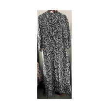 M&S Collection Black and White Floral Long Sleeve Maxi Dress Size 14