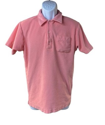 Hammies Santa Barbara Terry Cloth Polo Shirt Pink Beach Retro Surf Men s READ