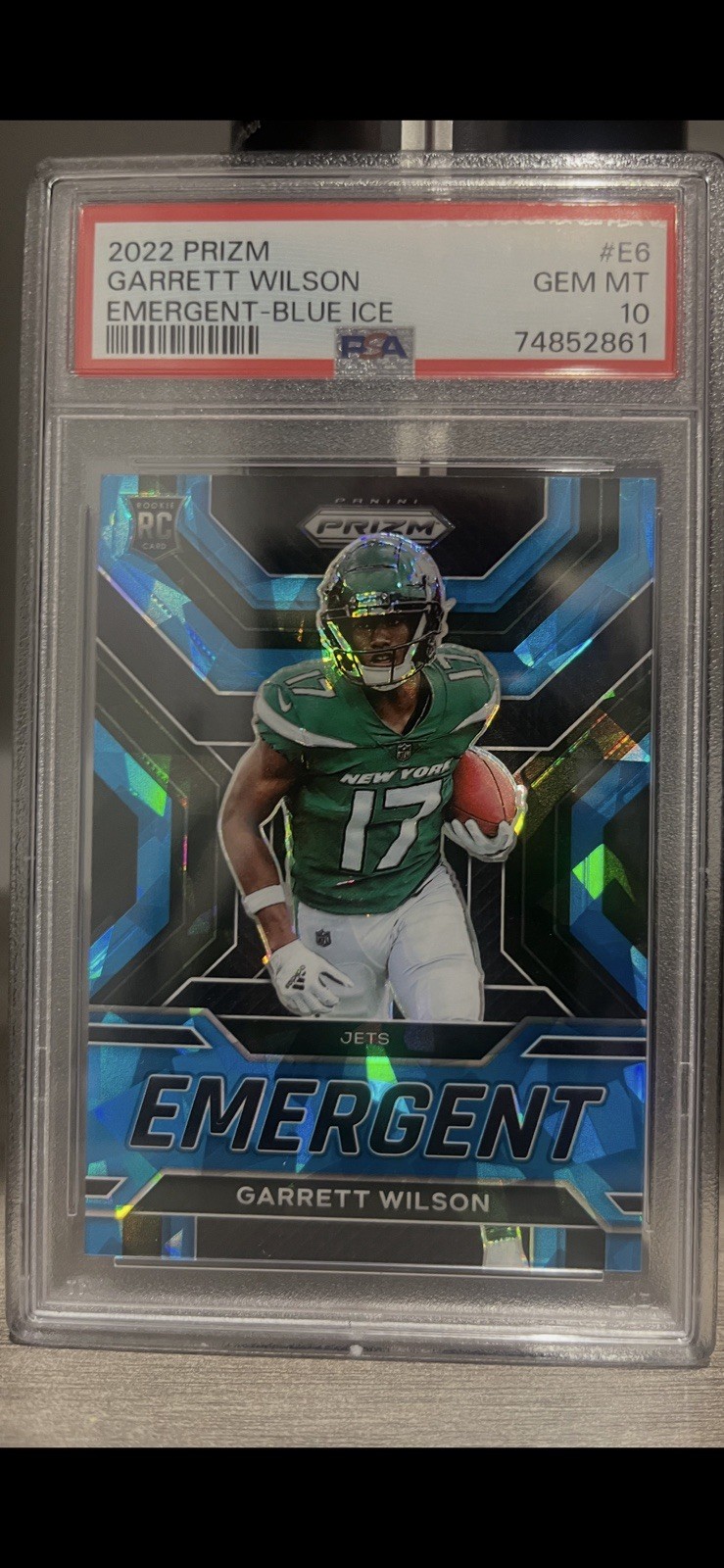 Garrett Wilson Panini Prizm Emergent #E6 Blue Ice