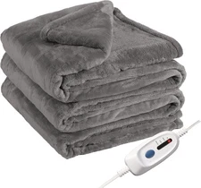 Electric Heated Blanket Full Size 72"x84", 4 Heating Levels & 10 Hours Auto Off,