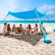 SKY BLUE Beach Tent Canopy Sun Shade UPF50 10x10 Sun Shelter