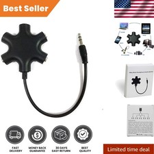 Lightweight 5-Port Headphone Splitter with AUX Compatibility - Travel Friendly