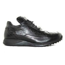 Mauri Black Genuine Crocodile Skin Casual Sne...