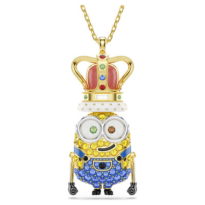 Swarovski Minions King Bob pendant Pavé, Multicolored, Gold-tone plated 5743385