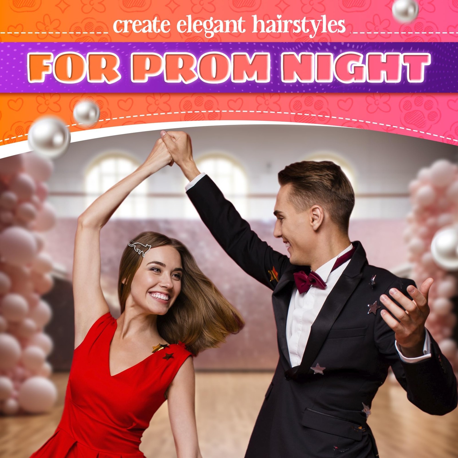 3Pcs Cat Hair Accessories for Women - Kitty Hair Clips for Girls, Small Barre...