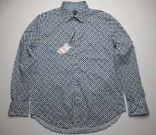 NWT 198 Robert Graham Hatfield Shirt Mens L Classic Fit Geo Flip Cuff FREE SHIP