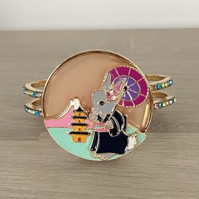 Irregular Choice Rare Retired Blossom Bunny Cuff Bracelet Rabbit Kimono Armreif