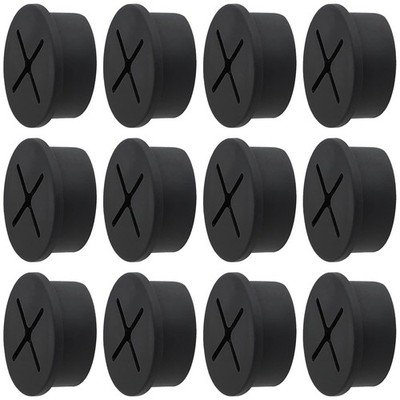 12-Pack 1-Inch Flexible Cable Grommets for Desk and Table Wire Management