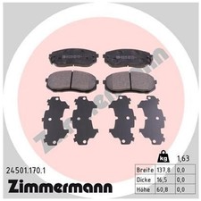 Zimmermann Bremsbelag-Satz Bremsklötze vorne 581011DA00 581013RA60 | 239765