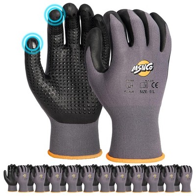 Safety Work Gloves 6/12 Pairs Micro Foam Nitrile Coated Endurance Seamless Kn...