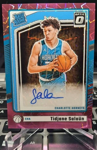 2024-25 Donruss Optic - Rookie Signatures Tidjane Salaun #324 Pink Velocity /79
