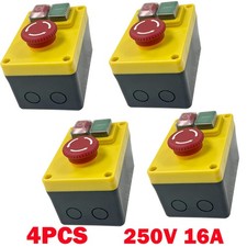 4x Lathe NVR (No Volt Release) Safety Switch & Stop Emergency Stop 220/240V NEW