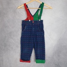 Vintage OshKosh B'gosh Overalls Toddler 3T Vestbak Colorblock Geometric 80s