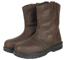 Herman Survivor Men's Bison Size 9 Waterproof Pull On Steel Toe Brown Work Boots