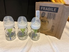 Dr. Browns Glass Natural Flow Butelki dla niemowląt 5 uncji, 3-pak Grube szkło z szeroką szyją