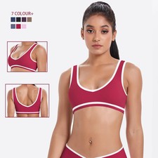 Sports Underwear Women Top Push Up Fitness Yoga Bra Color Blocking Workout Bra