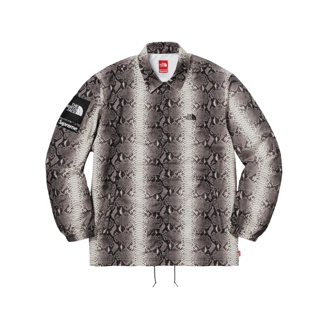 Veste d'entraîneur Supreme x The North Face peau de serpent à couture collée noire   18SS