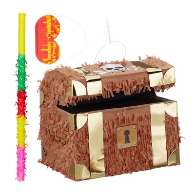 Pinata set Party Schatztruhe bunt leicht Schatzkiste Piñata 0,2 kg