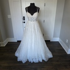 Essense of Australia D2408 Sample Wedding Dress Size 10 Ivory Beaded Lace