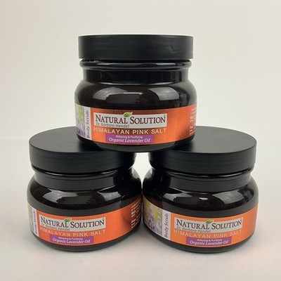 2 Natural Solution Himalayan Pink Salt Body Scrub Organic Lavender Oil 12.3 oz
