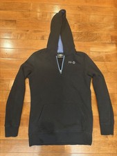 Harley Davidson Hoodie Women’s Medium Black 1/4 Zip Logo Roses Pullover Biker