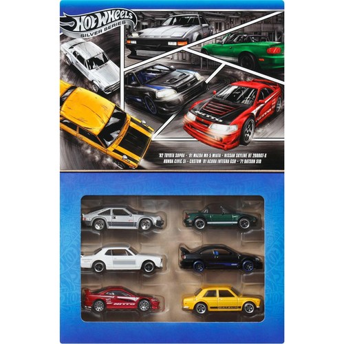 Hot Wheels 1:64 Scale Die-Cast Toy Cars, Set of 6 Japanese Vehicles with 