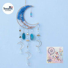 Blue Agate Moon Dream Catcher 7 Chakra Crystal Wall Hanging Decor