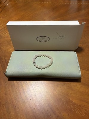 New Stackers Sage Green Leather Jewelry Organizer/Makeup Organizer With Box