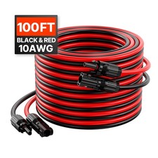 Uimoso 100FT Solar Panel Extension Wire Female  Male Connectors 10AWG Set of 2