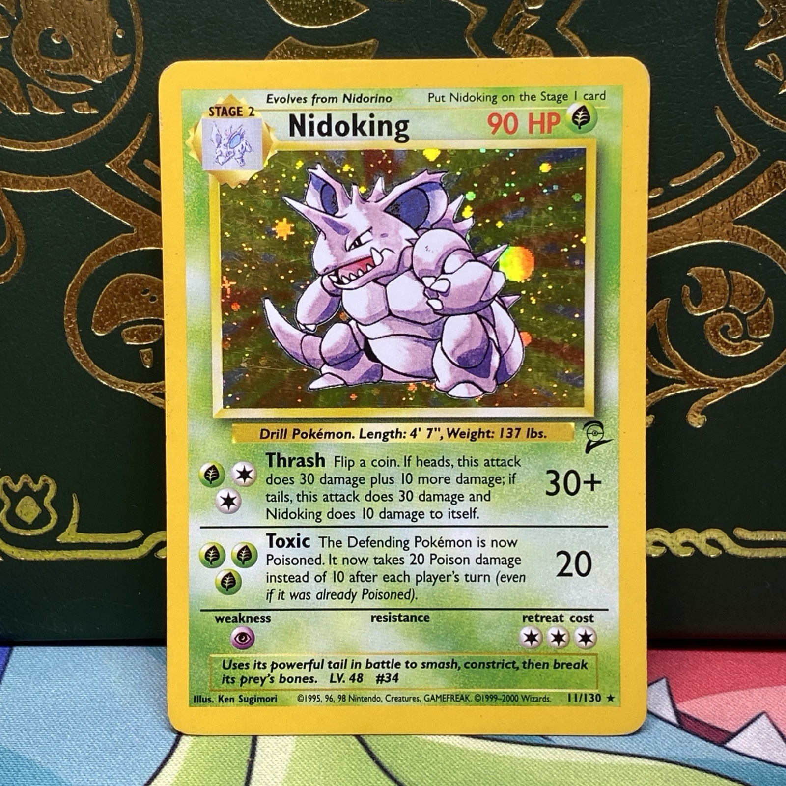 Nidoking - 11/130 - Pokemon Base Set 2 Holo Rare Card WOTC LP