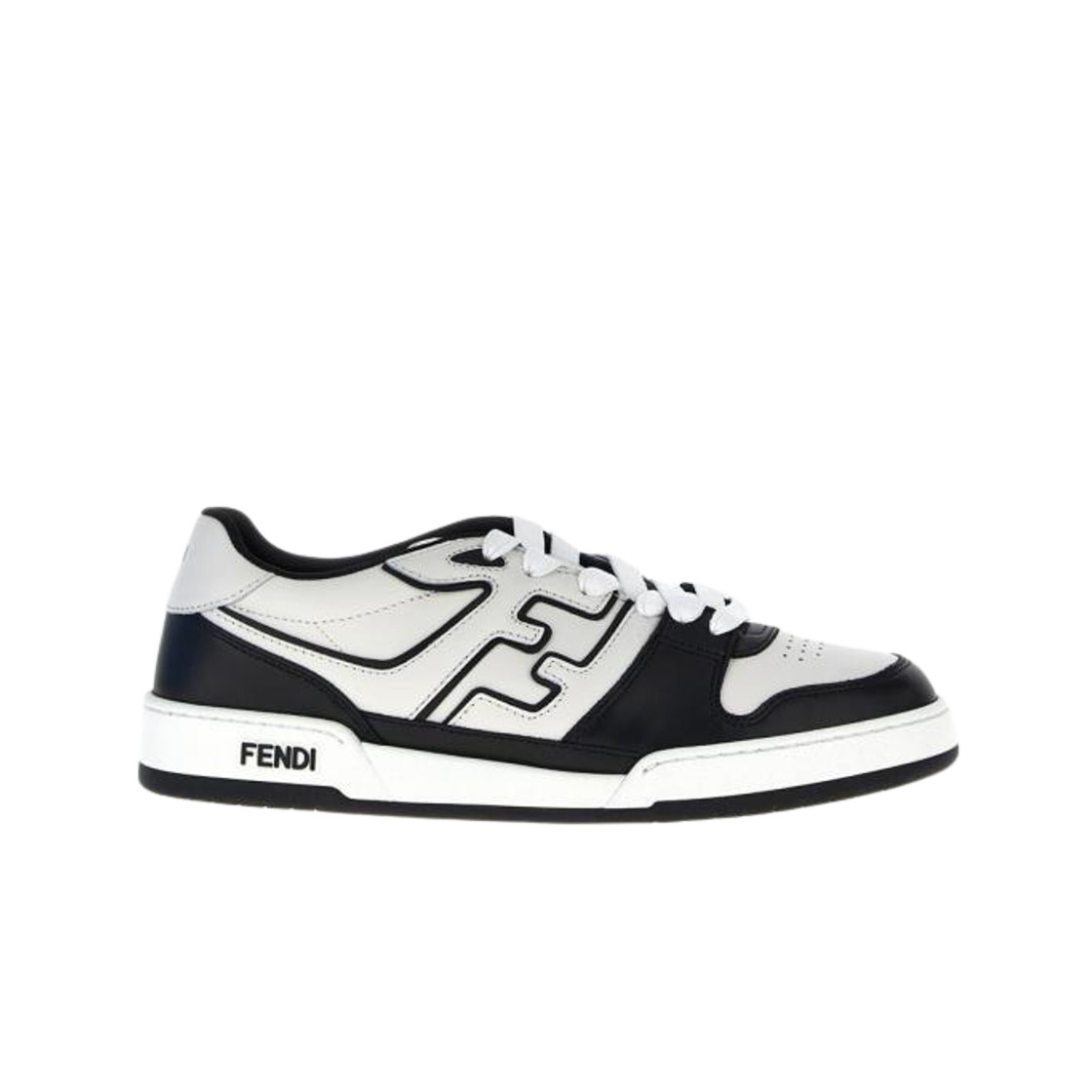 Fendi Black White Leather Low-Top Sneakers