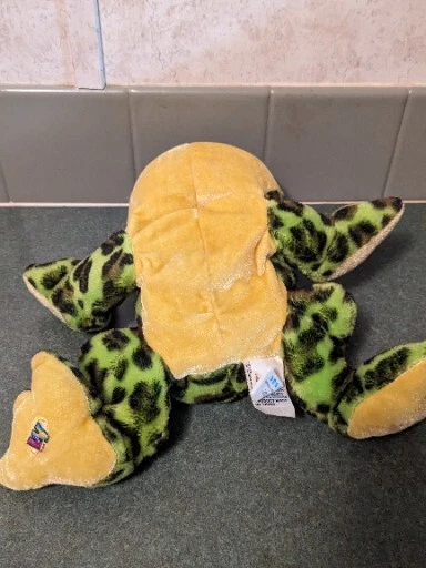 Ganz Webkinz  Plush Frog  BullFrog Green Black Spots Stuffed Animal No Code 10in - Image 4 of 4