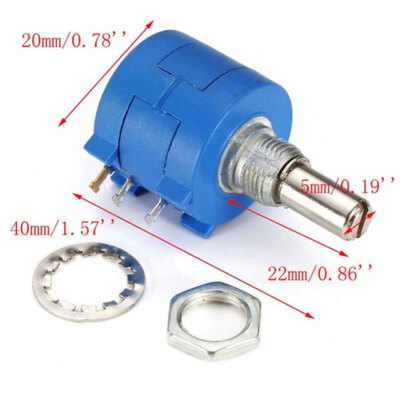 Potenziometro Rotativo 10K Ohm 3590S-2-103L - A Filo Avvolto, 10 Giri, Con Manopola