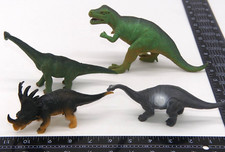 Lot of 4 Assorted Dinosaur Figure Toy Figurine T-Rex Brontosaurus